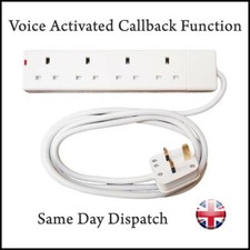 Voice Activated Wireless GSM Spy Bug SIM Mains Extension Lead Plug Surveillance