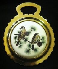 NEW WOOD THRUSH TWO BIRDS Ceramic Horse Brass BIRD LOVER Gift! WOW YOUR WALLS!