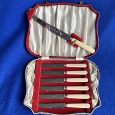 Afternoon Tea Butter Set of 6 Art Deco ￼ stainless steel Sheffield lewis Rose &