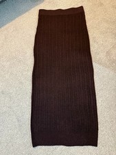 F+F Burgundy Knitted Pencil Maxi Skirt, Size S, New with Tag