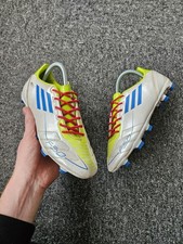 Great Condition Boys UK 4.5 Adidas Adizero F50 White Blue Football Boots