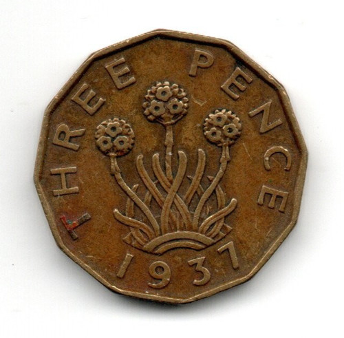 1937 three pence bit - 1937,