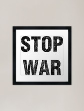 Stop War black Framed Art