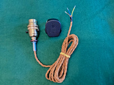 BRASS VINTAGE PRE-WIRED TABLE LAMP REWIRE KIT SWITCHED OLD GOLD TWIST FLEX 2.5M