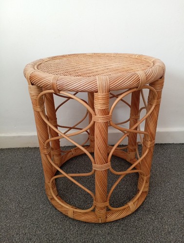 Vintage coffee side table - side, cane