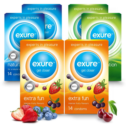 42pk exure condoms - exure, ribbed