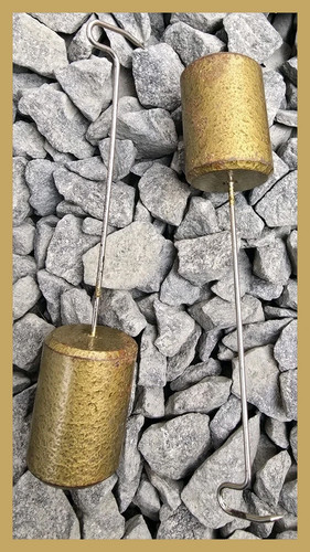 Pair antique hammered - antique, brass