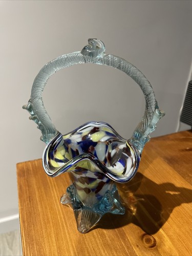 Vintage murano glass basket - murano,