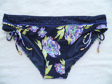 LADIES MARKS & SPENCER BNWOT SIZE 14 NAVY BLUE FLORAL BIKINI BRIEF BOTTOMS