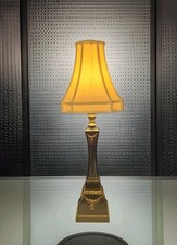 Vintage Heavy Tall Brown & Gold Decorative Table Desk Lamp Light