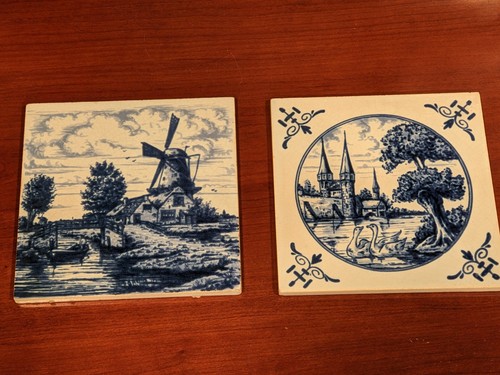 Vintage delft blue tile - vintage,
