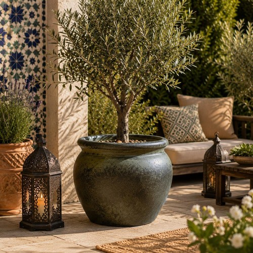 Verona large belly plant pot - large,