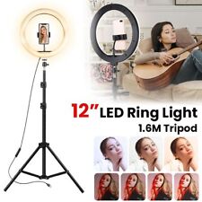 12" LED Ring Light with Stand for YouTube Tiktok Makeup Video Live Phone Selfie