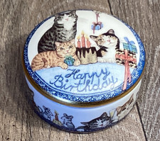 Ardleigh Elliott “Happy Birthday” Porcelain Musical Trinket Box - Cat Mouse