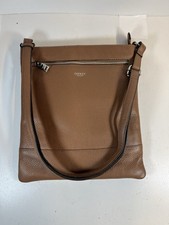 OSPREY LONDON Ladies Tan Leather Messenger Bag Crossbody Floral