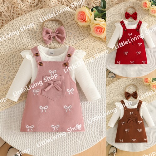 3pcs newborn baby girls ribbed - newborn,