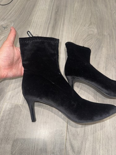 George velvet heeled boots