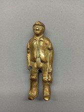 Vintage Brass Coal Miner Pit Worker Figure heavy