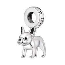 French Bulldog Dangle Charm For European Bracelets S925 Sterling Silver