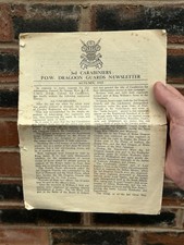3rd Carabiniers POW Dragoon Guard Newsletter Autumn 1945 Incredibly Rare Wartime