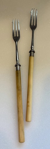 Pair vintage toast forks - of,