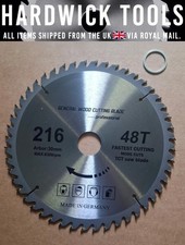 216mm Circular Saw Blade – 30mm Bore (25.4mm Ring) – 48 Teeth – Made in Germany