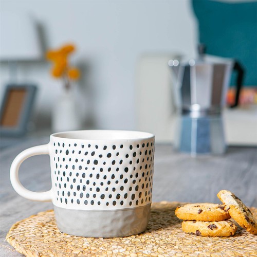 Dipped dotty stoneware coffee - dipped,