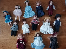 14 Dollhouse Miniature Porcelain Doll People
