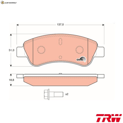 Brake pad set - set, disc