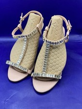 Dune London Maitai Women’s  Diamantes ,Leather Wedge Heel Strappy Sandals size 5