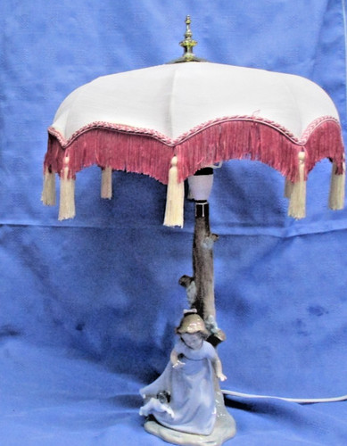 Lladro table lamp stand girl - lladro,