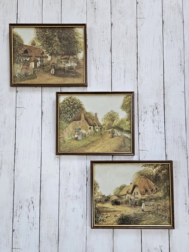 Vintage 1970s trio - of, framed