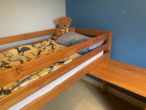 Pine wood cabin bed with - cabin,