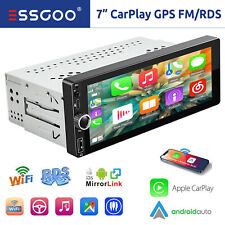 Apple CarPlay Android 14 Single 1DIN Car Stereo Bluetooth GPS SAT NAV  Head Unit