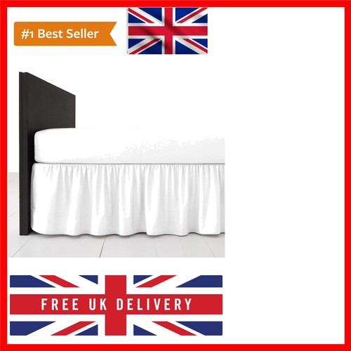 Plain pollycotton frilled bed - pollycotton,