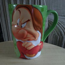 Disney Store Large 3D Mug Grumpy Green Coffee Cup Snow White & 7 dwarfs