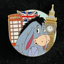 Eeyore United Kingdom Big Ben UK Flag Phone Booth Winnie Pooh Fantasy Disney Pin