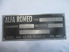 Nameplate Alfa Romeo Plate 4 6