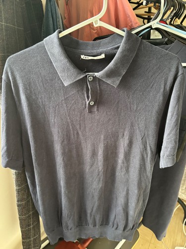 Zara men navy - navy, knit