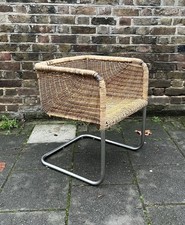 Harvey Probber D43 Rattan Chrome Chair - c1970s - MCM Vintage Tubular Chrome