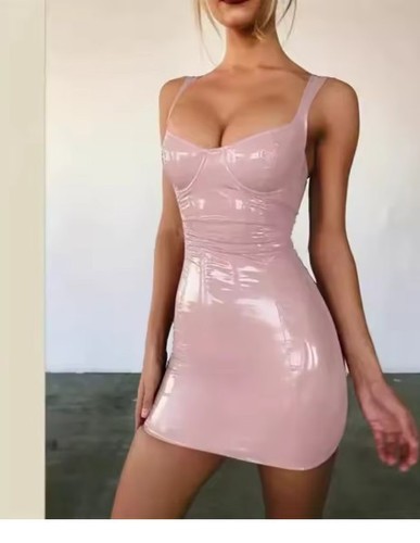 Women pvc faux - faux, mini