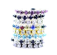 one row crystal stretch ring multiple colours