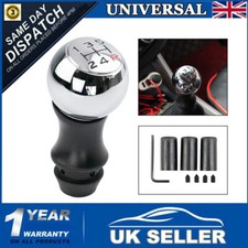 Universal Car 5 Speed Alloy Shift Knob Manual Gear Stick Shifter Chrome Lever
