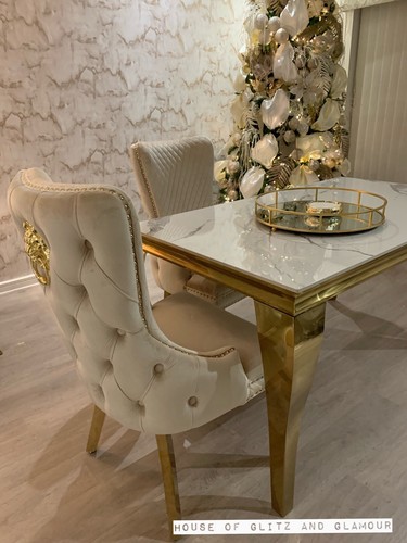 Dining table with gold - table, leg