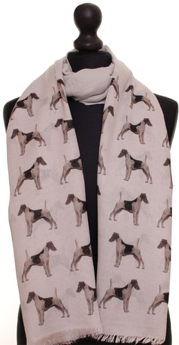 Smooth fox terrier print scarf