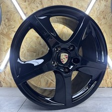 GENUINE PORSCHE CAYENNE 20" INCH TECHNO GLOSS BLACK ALLOY WHEELS X4 REFURBISHED 