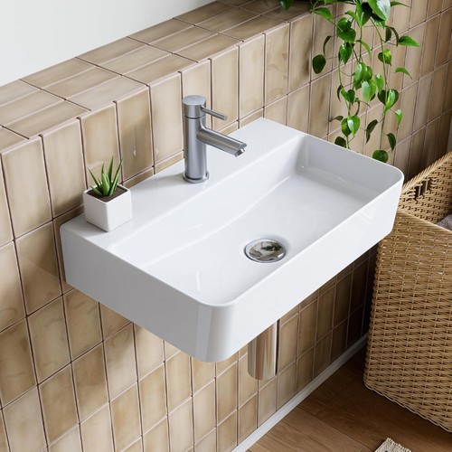 White ceramic bathroom sink - white,