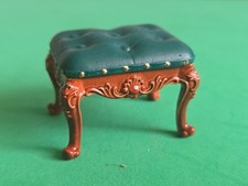 doll house furniture  metal green foot stool 1.12th