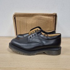 Solovair 1462 Black Leather Work England Oxford Chunky Shoes Wide Fit Size Uk 8