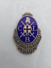 C.L.B  CHURCH LADS BRIGADE CHAMPIONSHIP BADGE MEDAL PENDANT ENAMEL SILVER  1931 